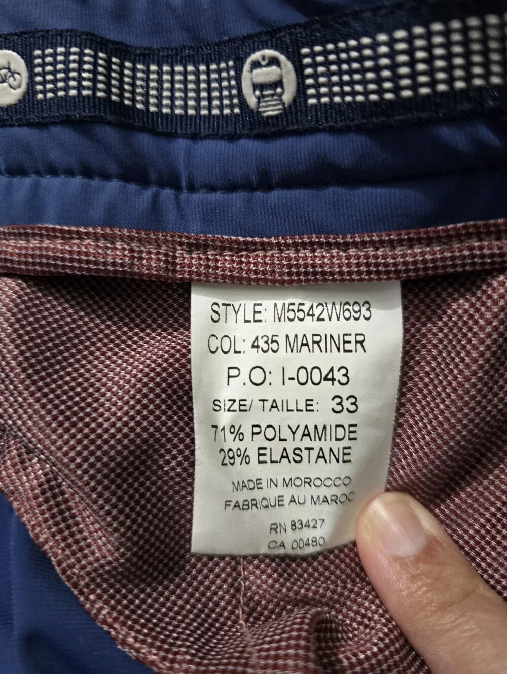 Ballin Atwater Mariner Blue Golf Performance Pants Size 33
